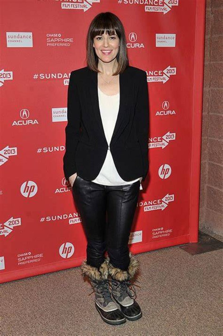 Actress Rosemary DeWitt rocking her sorels for the snowy weather at the