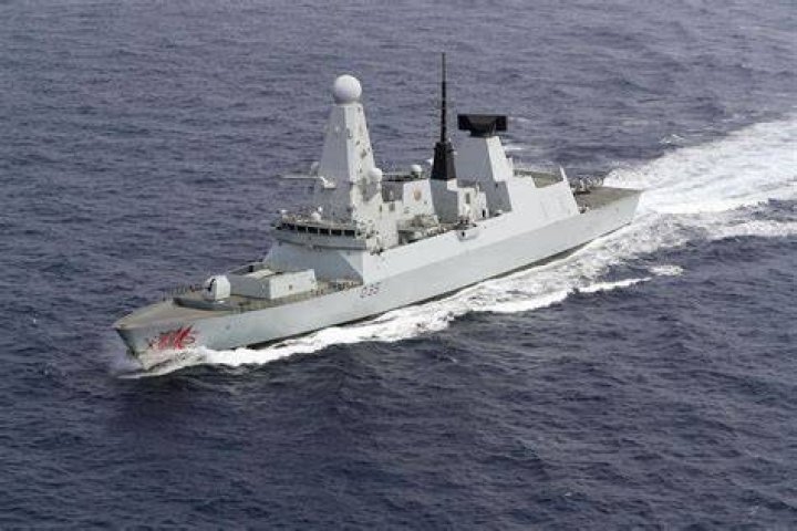 Antiair defence destroyer HMS Dragon as seen in the English channel