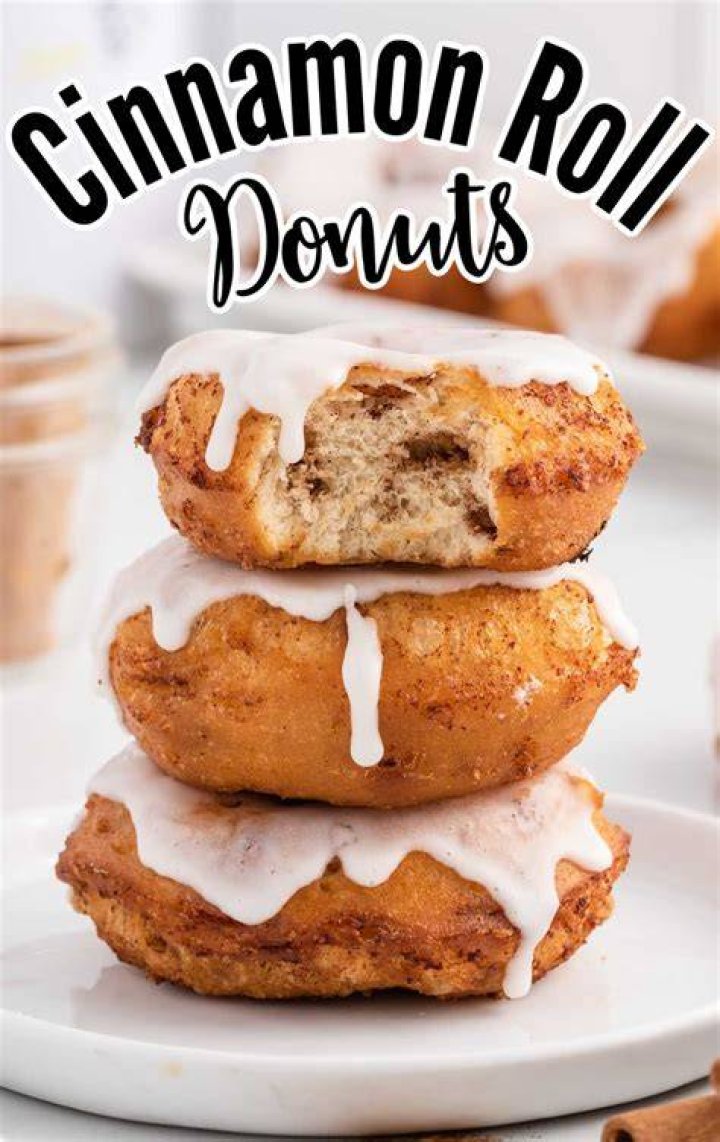 Canned Cinnamon Roll Donuts The BakerMama