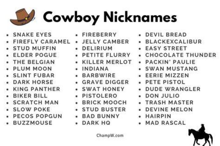 Cowboy Nicknames List Cowboy OneLiners Camp Cook Rules Cowgirl