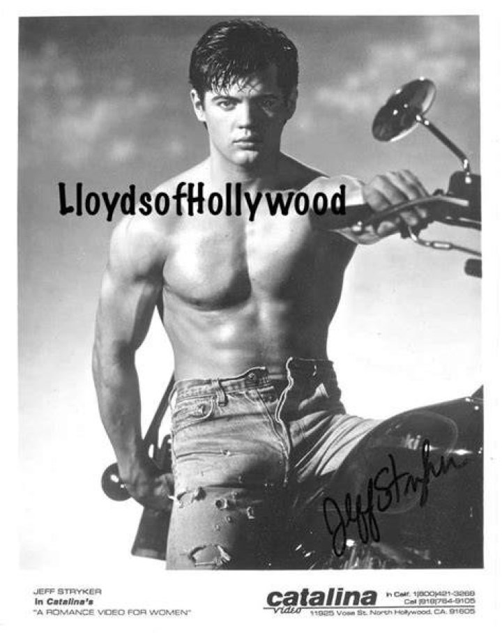 Jeff Stryker Handsome International Adult Film Star Actor on Motorcycle