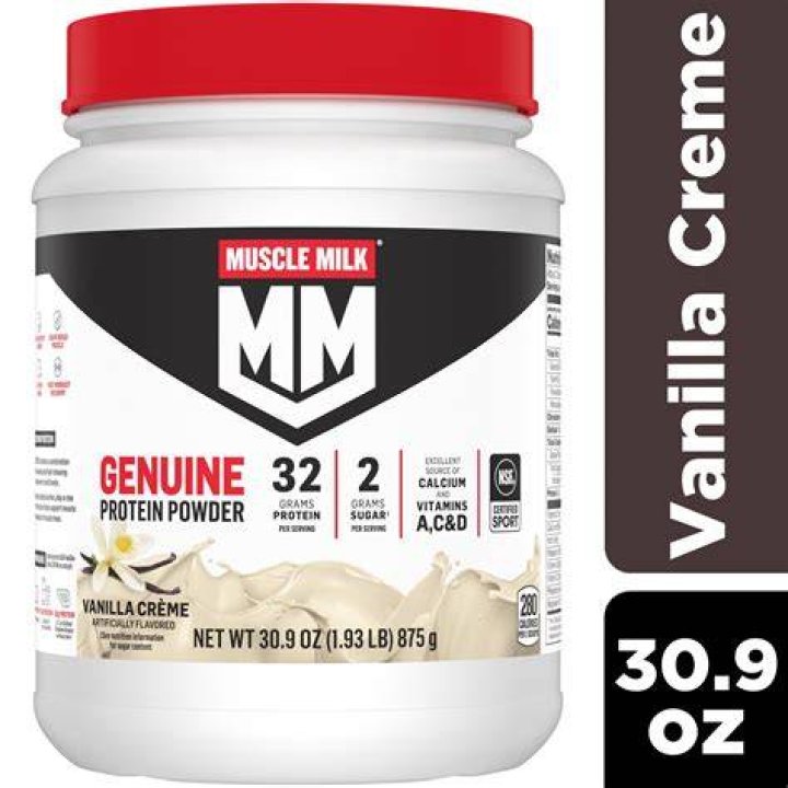 Muscle Milk Genuine Protein Powder, Cookies & Cream, 32g Protein, 1.9