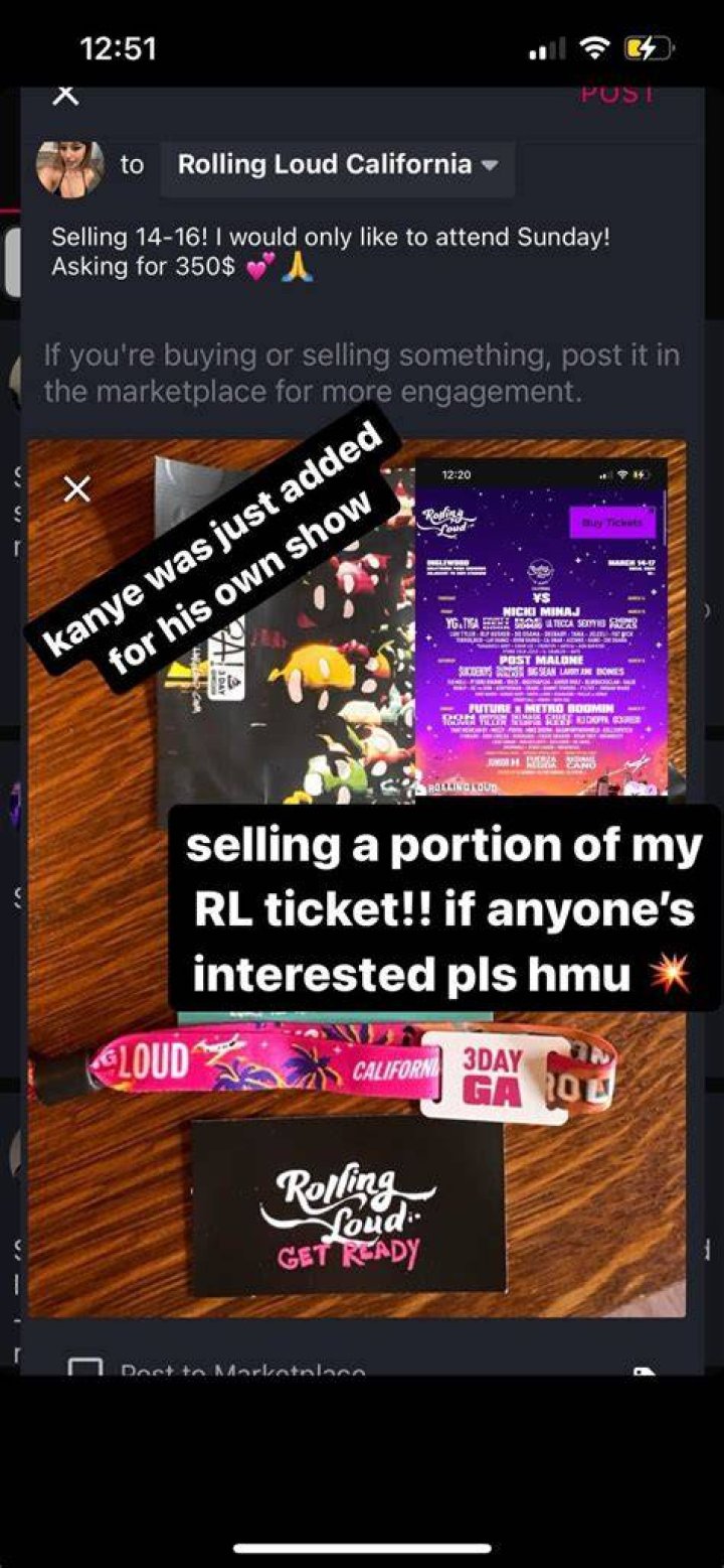 SELLING 1x ROLLING LOUD TICKET, Tickets & Vouchers, Concerts on Carousell