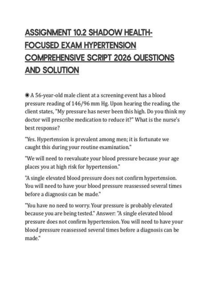 SOLUTION Assignment 10 2 shadow health a patel edited docx 1 Studypool