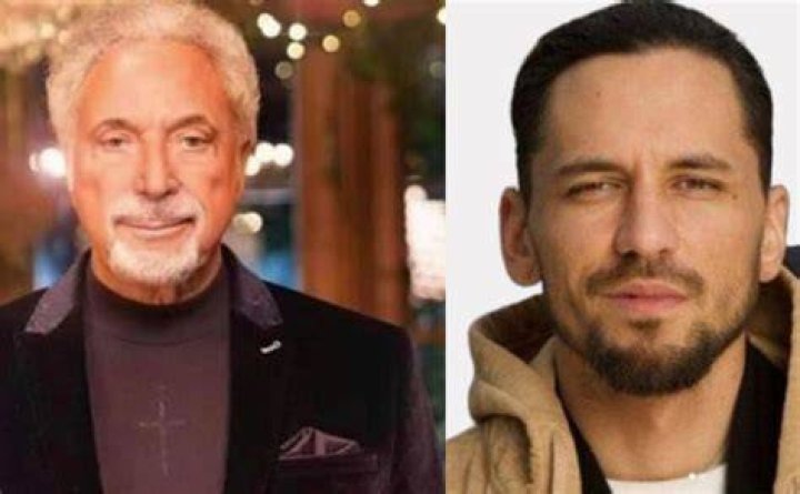 Tom Jones and his son Mark Woodward outside the BBC Radio One studios London, England 27.07.10