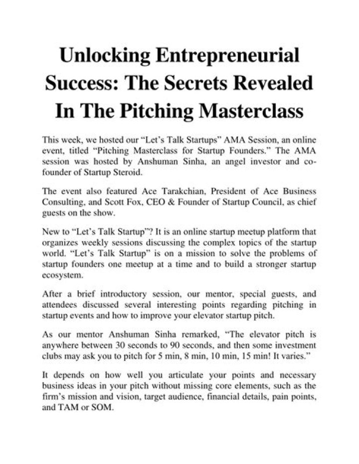Uncovering The Secrets Of Pitching Success