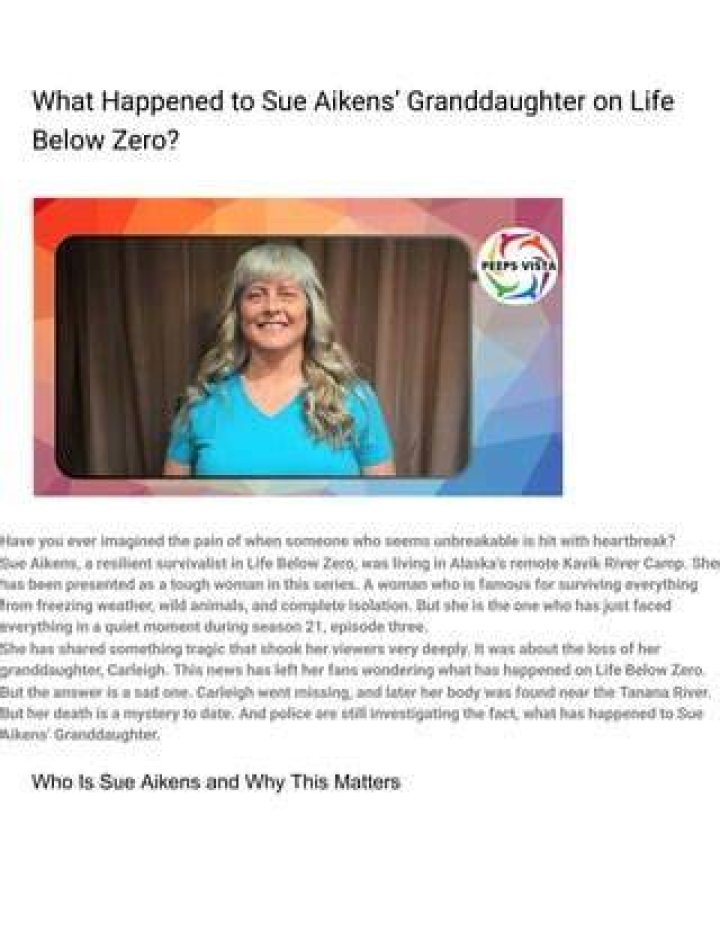 Unraveling The Mystery Of Sue's Granddaughter
