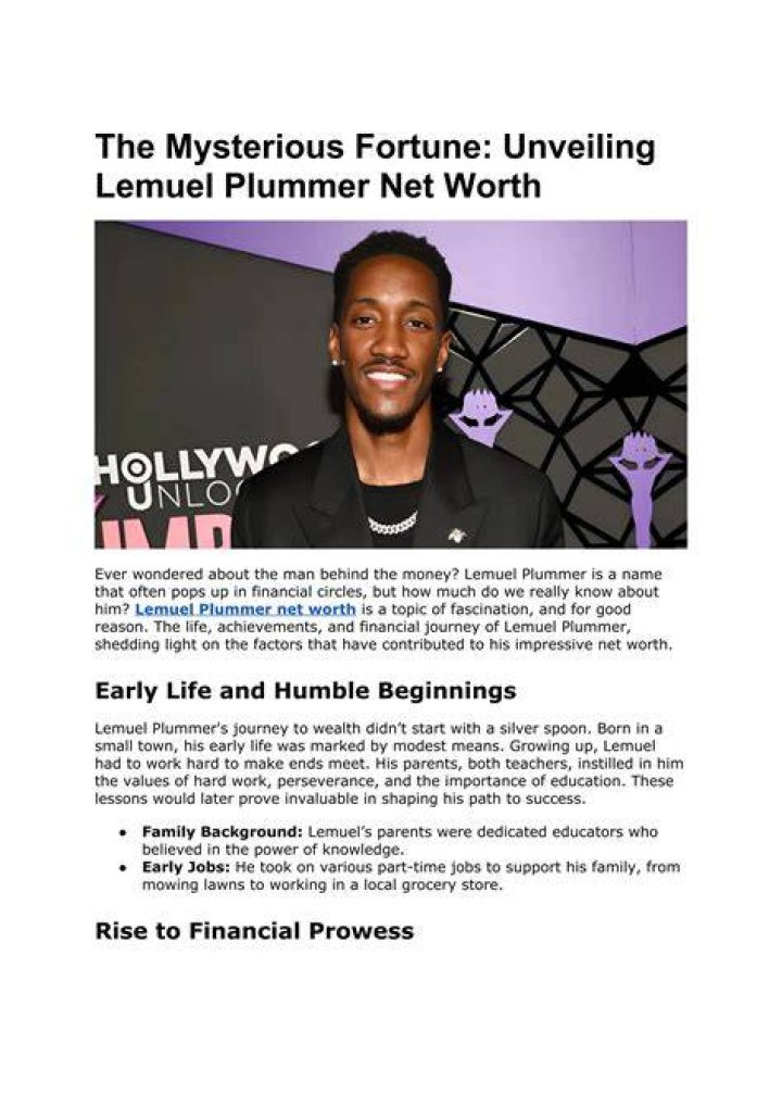 Unveiling The Genius Of Lemuel Plummer: Discoveries And Insights